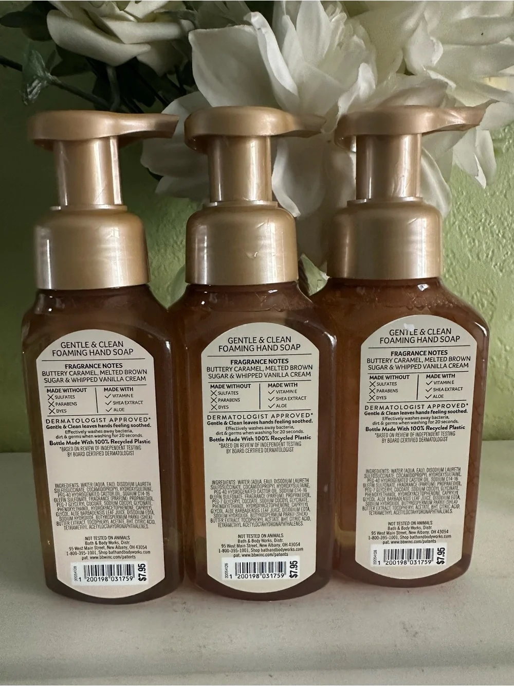 Bath & Body Works Caramel Vanilla Foaming Hand Soap - Cream, Brown 3 PC